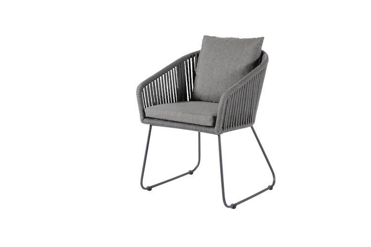 Diamond Garden Stuhl KOS, Edelstahl Dunkelgrau / Rope / Kissen Sunproof (100 % Polypropylen)