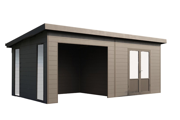 Wolff Finnhaus WPC Gartenhaus Tona 6030 mit Wandpaket - 28 mm