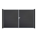 Vorschaubild GroJa BasicLine Schmal Doppeltor Rahmen Aluminium Anthrazitgrau 3000 x 1800 mm