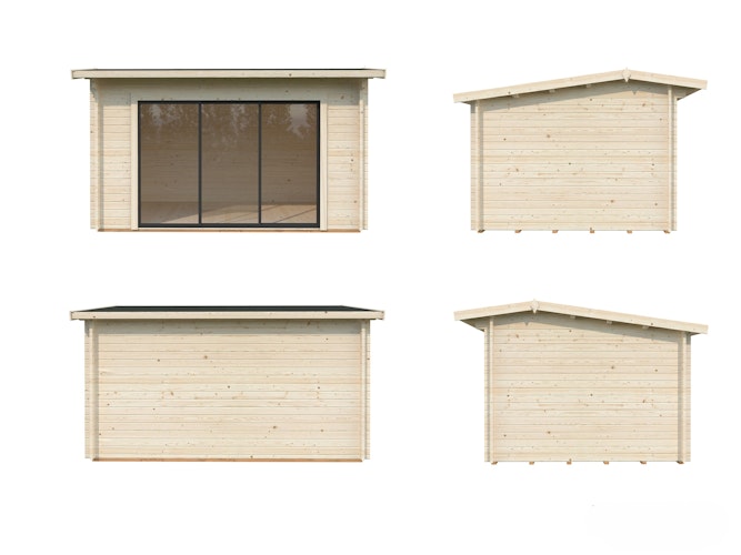 Palmako Gartenhaus Ines 11,1 m² mit Schiebetür - 44 mm