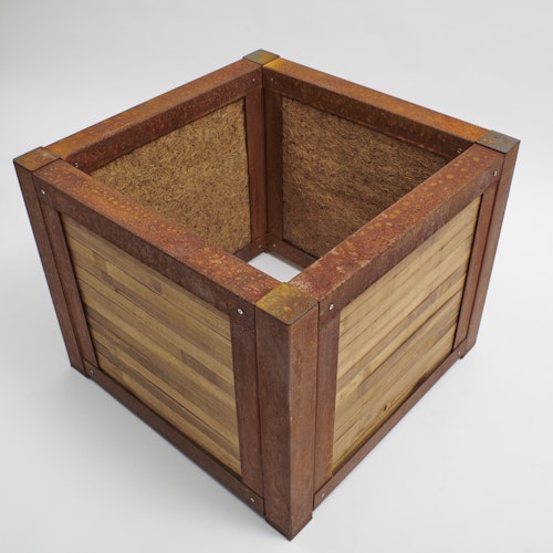 BambusBASIS Hochbeet mit Kokosfrostschutzmatte - Profile Corten