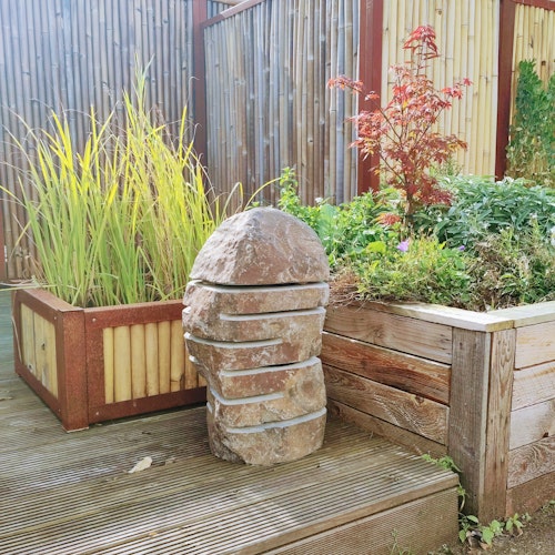 BambusBASIS Steinlampe - handgefertigt