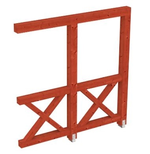 Skan Holz Andreaskreuz-Seitenwand für Terrassenüberdachung Leimholz + Venezia