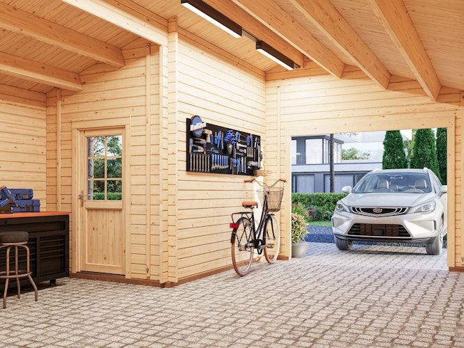 Palmako Garage Roger 21,9+5,2 m² - 44 mm - ohne Tor
