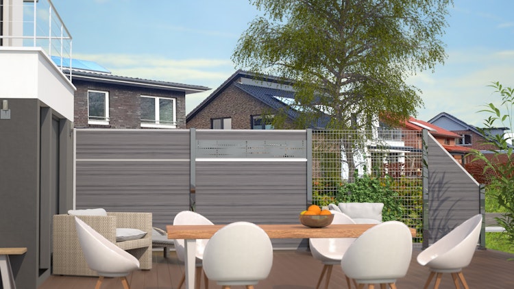 TraumGarten System WPC Platinum Zaun-Set
