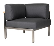 Diamond Garden Lounge Eckmodul GOMERA Sun & Rain, Edelstahl / Tuvatextil (100 % Polyacryl) Schwarz/SilberZubehörbild