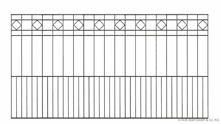 dz Schmuckzaunset Residenz klassik TURIN Pfosten VAP mit Profilabdeckschiene