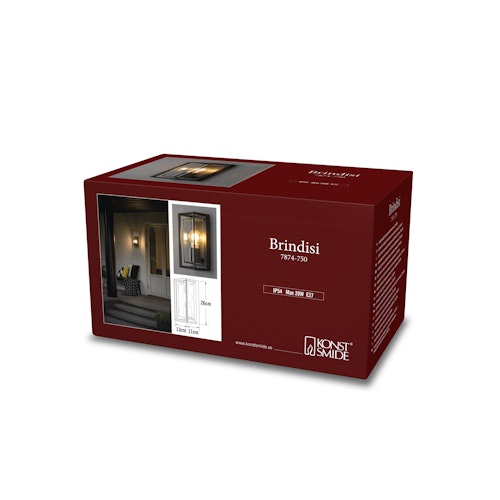 Konstsmide Wandleuchte Brindisi, schwarz, mit klarem Glas (7874-750)