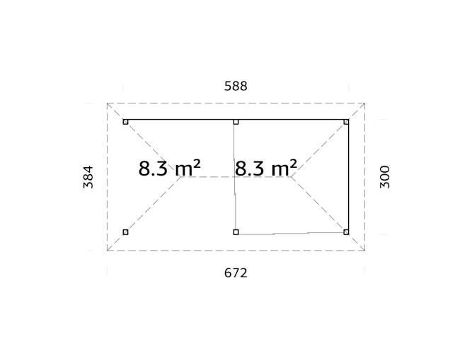 Palmako Pavillon Bianca 16,6 m² Set 205 Slide - 28 mm