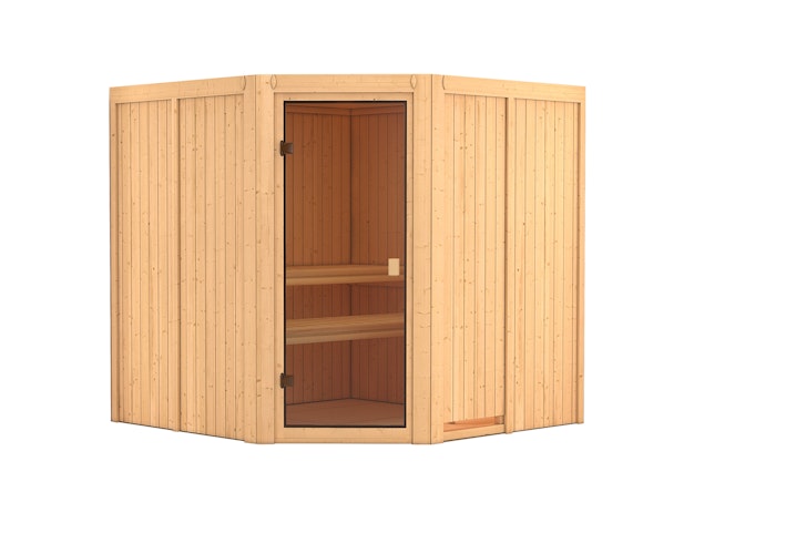 Karibu Woodfeeling Sauna Kotka - 68 mm Aktionssauna inkl. gratis Sauna-Zubehörset im Wert von 234,94 €