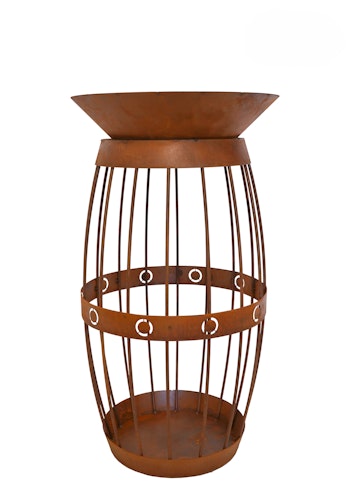 Badeko Weinfass inkl. Schale ,,Jenny“ in Edelrostoptik