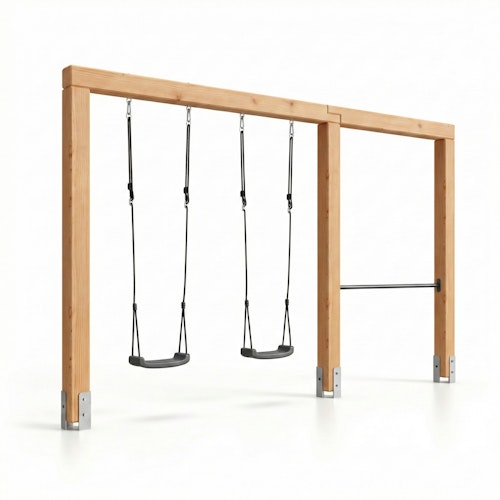 EXIT Linea Massiv 140 doppelte Holzschaukel mit Reckstange