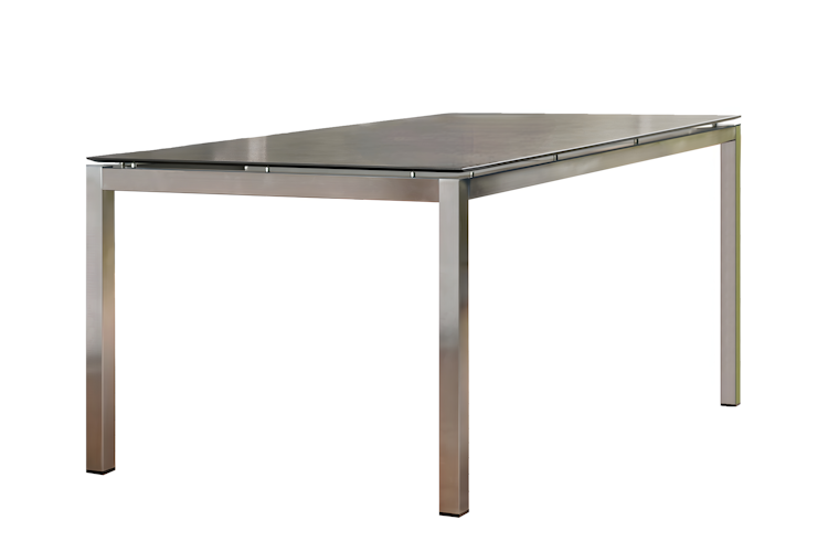 STERN Tisch Classic 200 x 100 x 74,5 cm, Edelstahl / Silverstar 2.0 Dark Marble