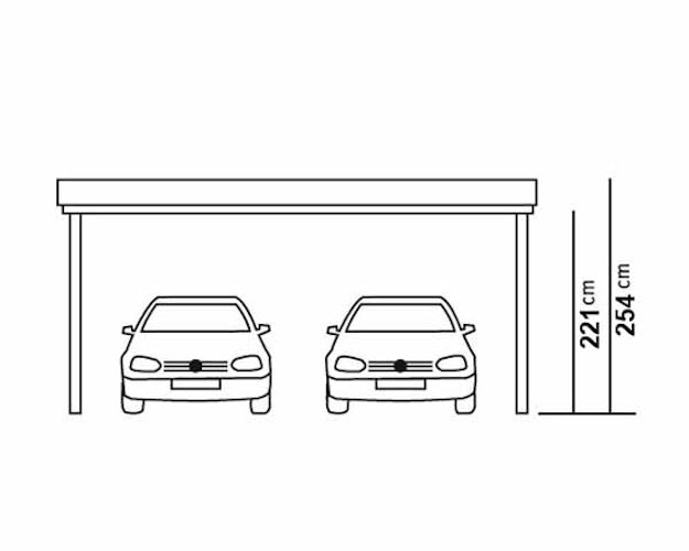 Skan Holz Carport Friesland 557x555 cm inkl. Rück- und Seitenwände Sparset 3