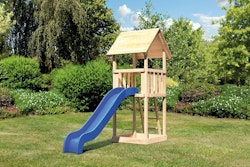 Akubi Kinderspielturm Lotti mit Satteldach inkl. Wellenrutsche (Set A)