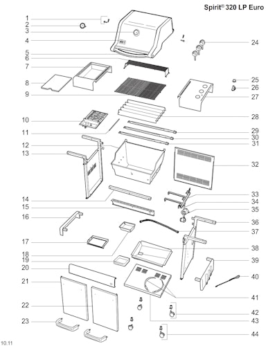 Weber Spirit Premium E-320 LP Blk w/Porcelain Cast Iron Grates (DE)