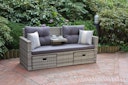 Vorschaubild Garden Pleasure Lounge-Sofa VALLETTA, Polyrattan Grau / Kissen Olefin (100 % Polypropylen) Grau