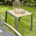 Vorschaubild Diamond Garden Beistelltisch MALI 59x45 cm, Edelstahl Dunkelgrau / Recycled Teak