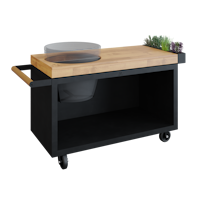OFYR Kamado Table Black 135 PRO Teakholz BGE