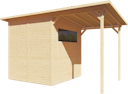 Vorschaubild Bertilo Gartenhaus Pent Modern 3 Plus inkl. Anbaudach - 18 mm
