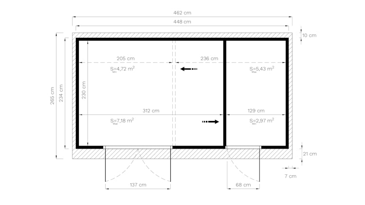 Bertilo Gartenhaus Laisholm 2 - 19 mm