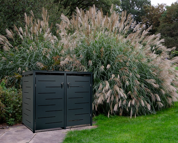 T&J OSKAR Mülltonnenbox 132 x 80 x 116 cm Anthrazit