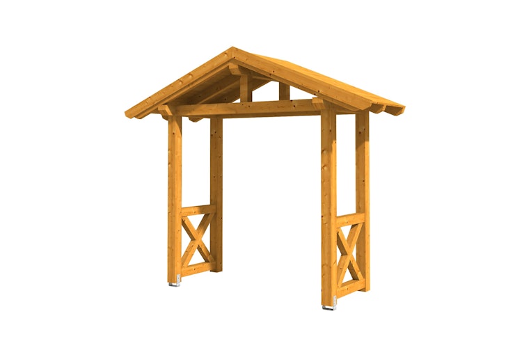 Skan Holz Satteldach Vordach Doppeltür Stralsund