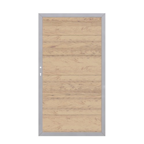 TraumGarten Design WPC Alu Einzeltor Rahmen Silber (980 x 1800 mm)
