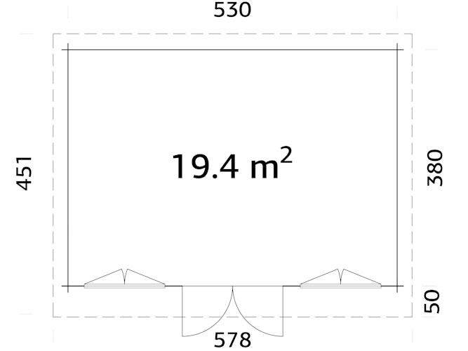 Palmako Gartenhaus Lisandra 19,4 m² - 44 mm