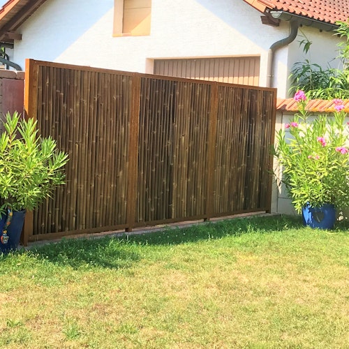 BambusBASIS Modul5 Mittelpfosten Cortenstahl