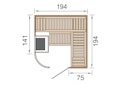 Vorschaubild Weka Element-Designsauna Sara 1 Sparset inkl. Ofen - 68 mm - "Alles dabei"