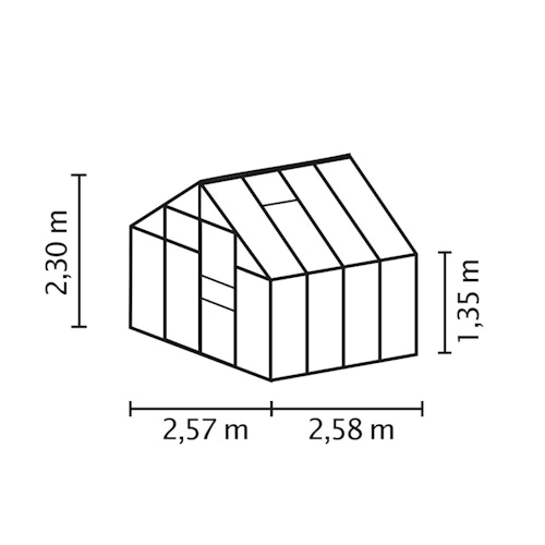Vitavia Gewächshaus Merkur 6700 inkl. 2 Dachfenstern - 6,7 m²