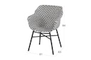 Vorschaubild Hartman Dining Chair DELPHINE, Aluminium Carbon Black / Polyrattan White/Black - Abverkauf 