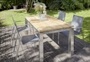 Vorschaubild Diamond Garden Ausziehtisch LEVANTO, Edelstahl gebürstet / Recycled Teak
