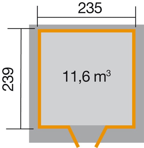 Weka Gartenhaus 227 - 21 mm