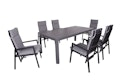 Vorschaubild Garden Pleasure Gartenmöbel Set AMIRA / SINTRA, Ausziehtisch 195 /240 x 100 + 6 Sessel, Alu Anthrazit / Kunststoffgewebe Grau / Kissen 100 % Polyester