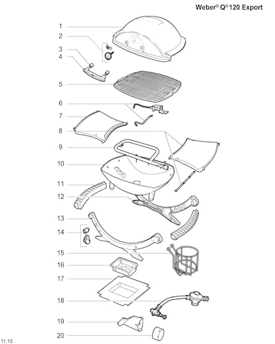 Weber Q 120 Silver w/Thermometer (DE)