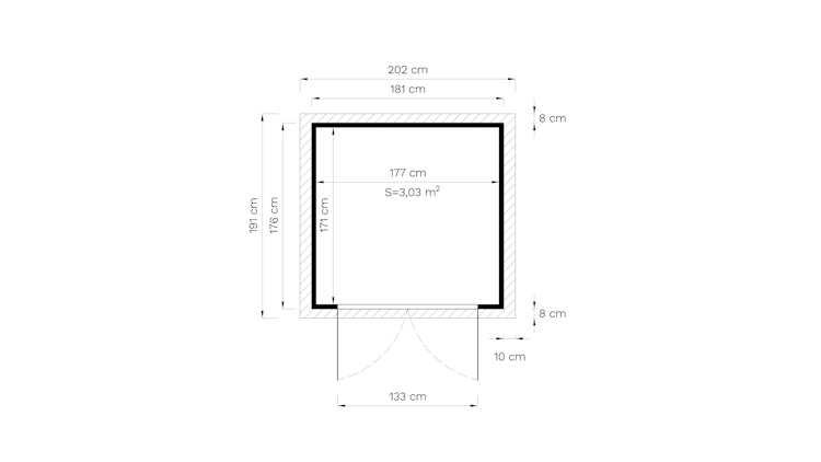Bertilo Gerätehaus Visby 1/2/3/4 - 19 mm