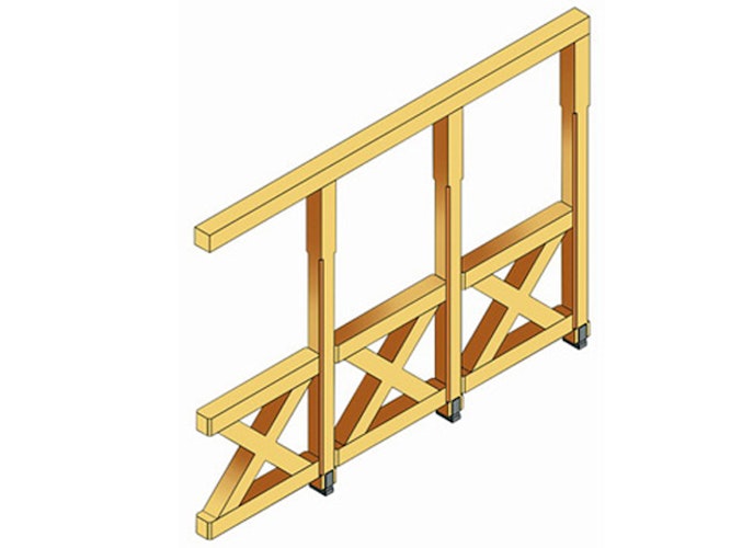 Skan Holz Andreaskreuz-Seitenwand für Terrassenüberdachung Leimholz + Venezia