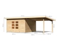 Vorschaubild Karibu Woodfeeling Gartenhaus Northeim 5 inkl. 300 cm Schleppdach und Rückwand
