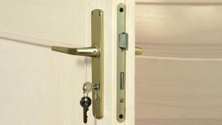 Weka Blockbohlen Saunahaus Mikkeli inkl. Elementsauna 28/68 mm