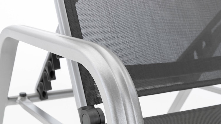 Kettler Stapelliege BASIC PLUS, Aluminium Silber / Outdoorgewebe Anthrazit - Sonderaktion