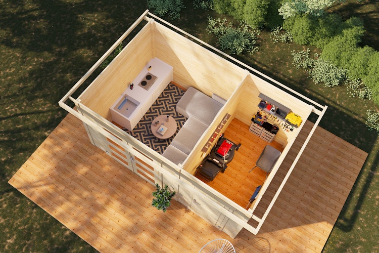 Wolff Finnhaus Gartenhaus Borge 3825 - 28 mm