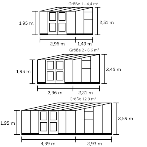 Juliana Gewächshaus Veranda - 4,4 m² / 6,6 m² / 12,9 m²