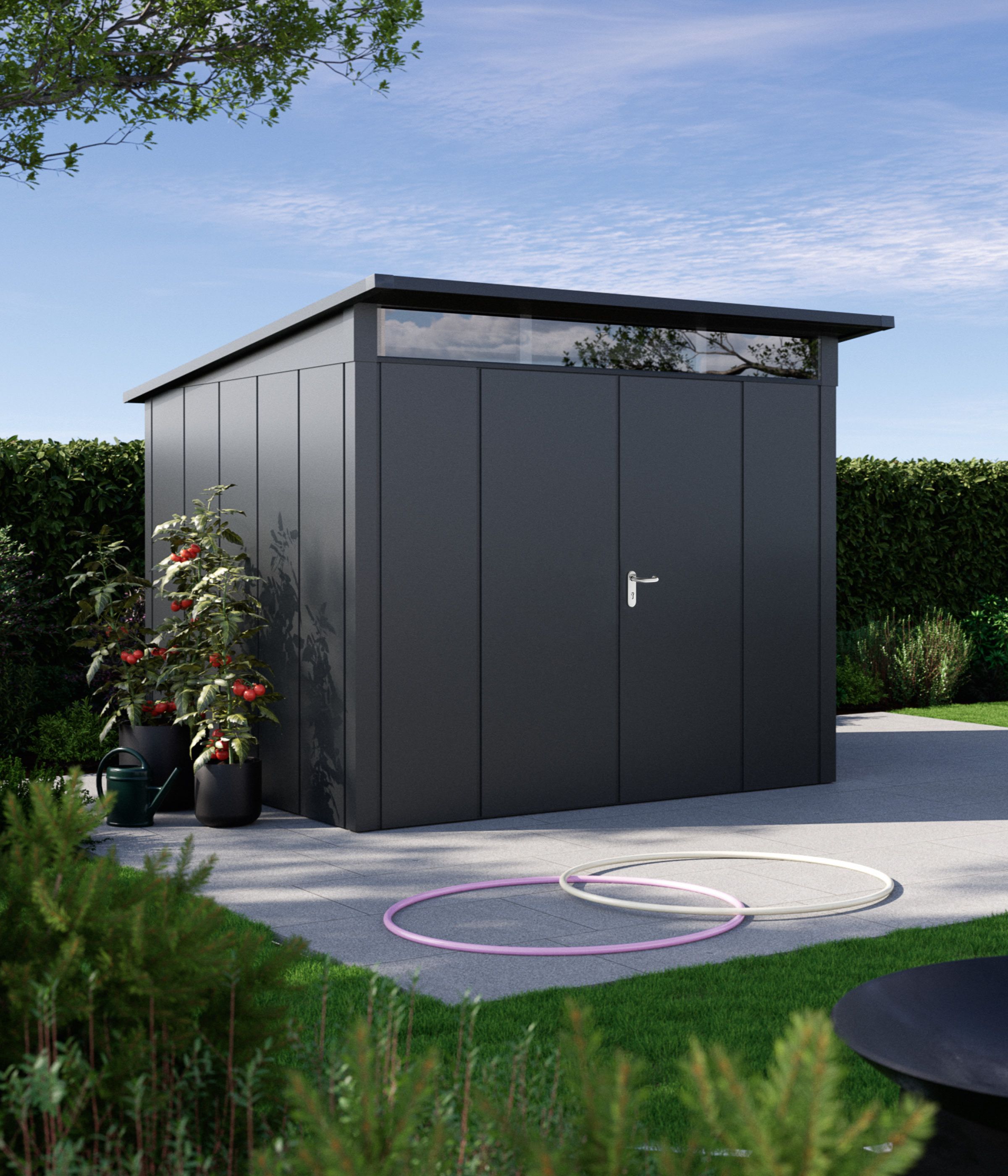 Hörmann Metall-Gerätehaus Juno JPD mit Pultdach