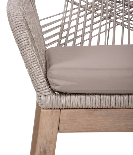 Garden Pleasure Gartenmöbel Set OAKLAND / POMONA, Tisch 200 x 100 + 4 Sessel, Akazie / Rope / Kissen 100 % Polyester