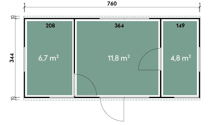 Wolff Finnhaus Design-Gartenhaus Helme 7734 isolierverglast - 94 mm  