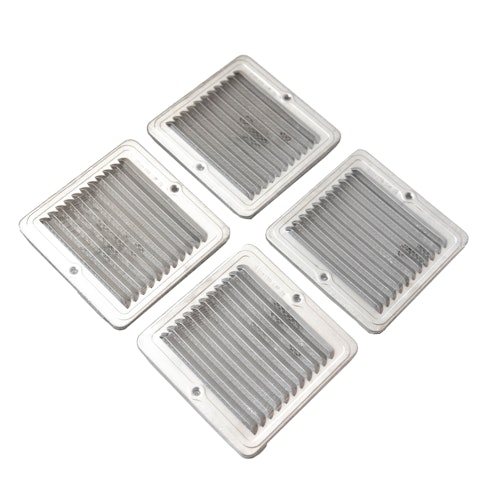 Lüftungsgitter für Gartenhäuser inkl. Befestigungsmaterial & Insektenschutzgitter - 4er Set