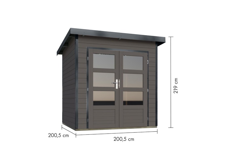 Karibu Metall-Holzgartenhaus Hybridhaus Pluto A/B - 28 mm/0,5 mm