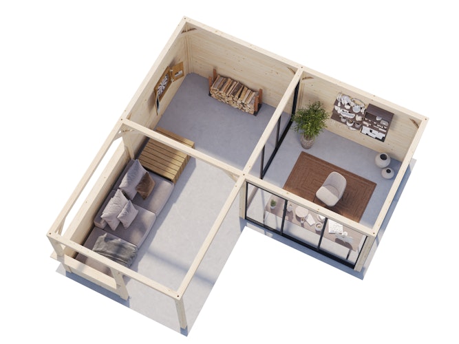 Palmako Pavillon Bianca 24,9 m² Set 510 Slide Plus mit Isolierglas-Schiebetüren